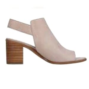 Franco Sarto HELIX Nubuck Leather Block Heel Peep Toe Sandals Size 9.5